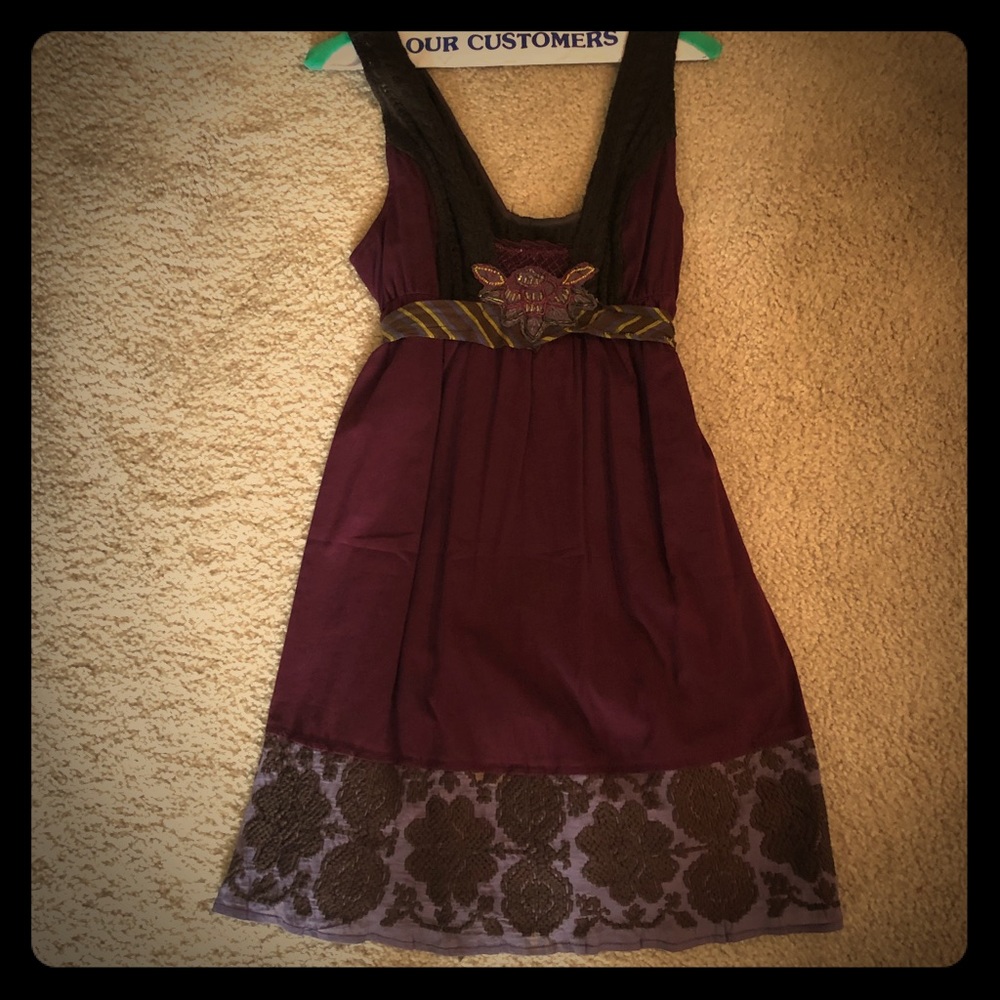 Free People Dress Wine/Brown/Purple
